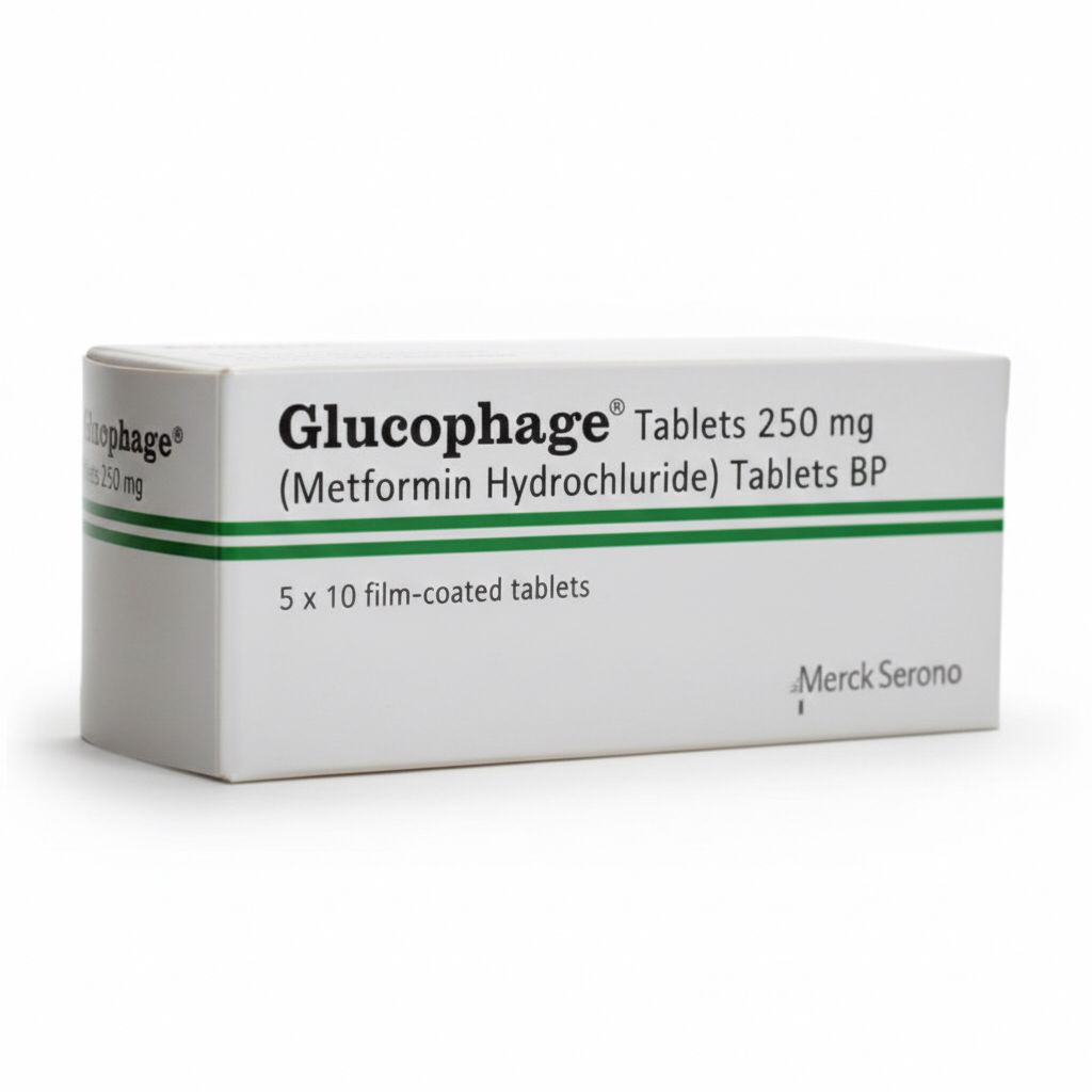 Glucophage Tablets 250mg (1 Strip = 10 Tablets)