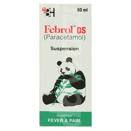 Febrol DS 250mg suspension is composed of Paracetamol (250mg)