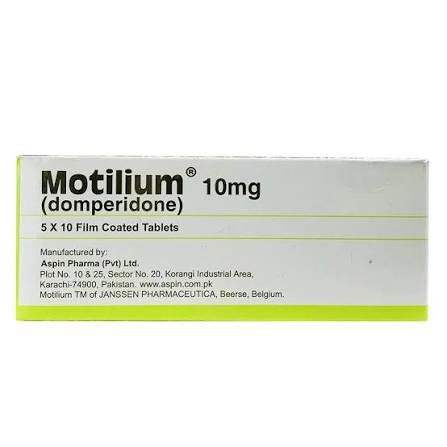 Motilium Tablets 10mg (1 Box = 3 Strips ) (1 Strip = 20 Tablets)