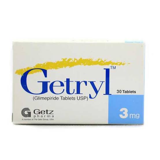 Getryl Tablets 3mg (1 Box = 3 Strips) (1 Strip = 10 Tablets) Specification