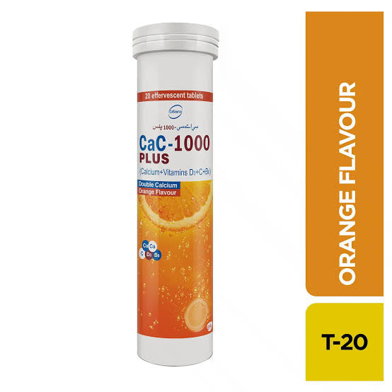 Cac-1000 Plus Effervescent Orange Flavor Tablets
