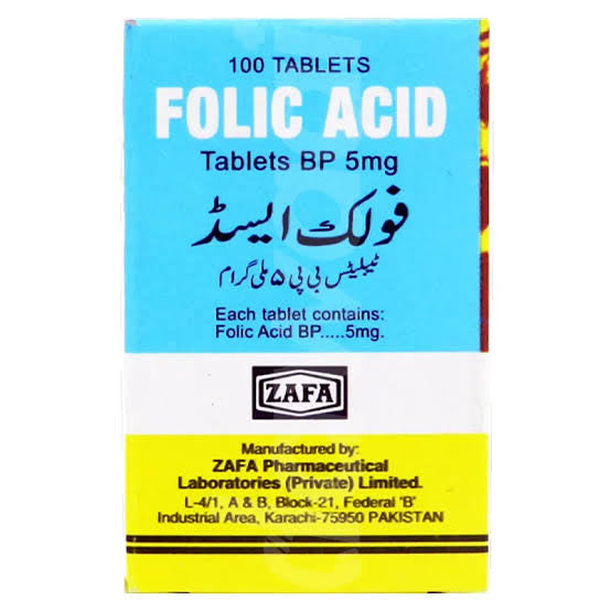 Folic Acid Tablets (1 Bottle = 100 Tablets)