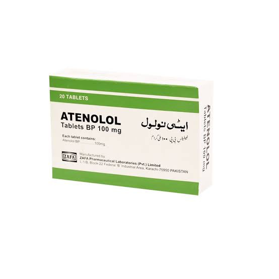 Atenolol Tablets 100mg (1 Box = 2 Strips)