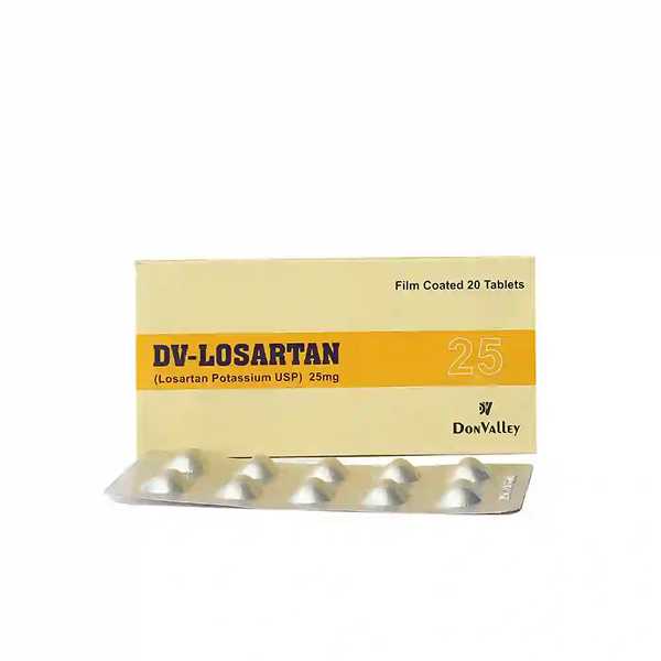 DV-Losartan Tablets 25mg (1 Box = 2 Strips)