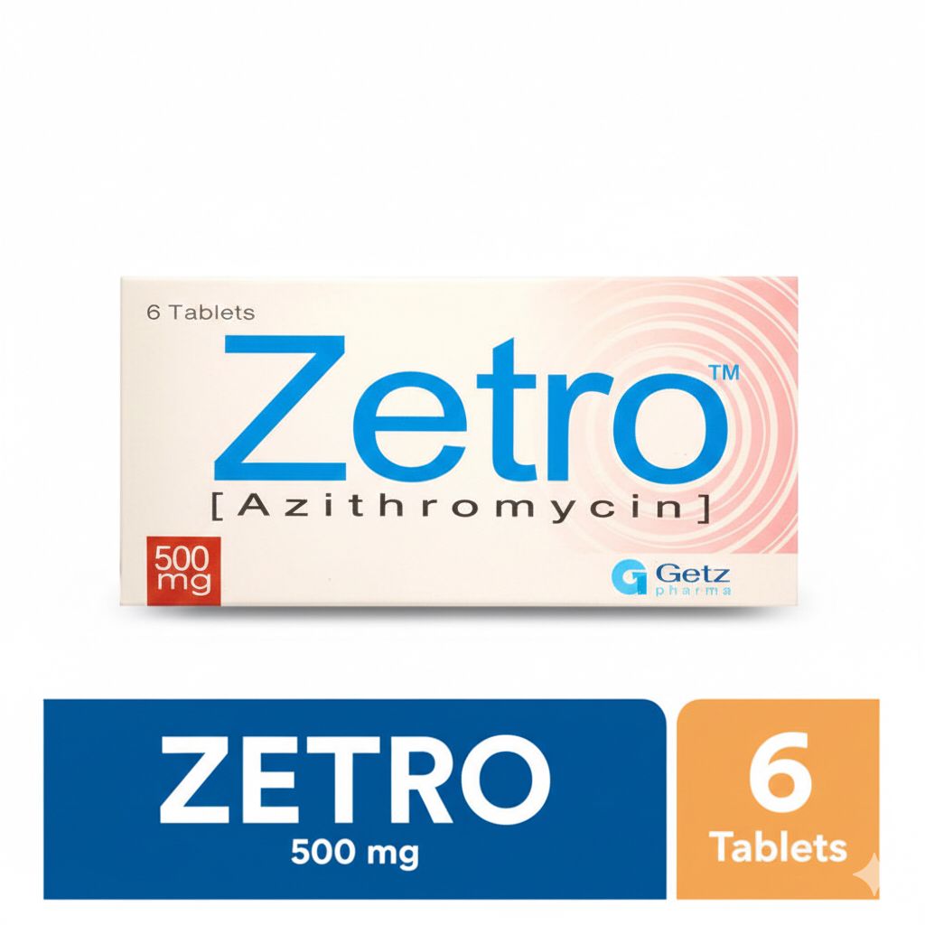 Zetro Tablets 500mg (1 Box = 2 Strips) (1 Strip = 3 Tablets)